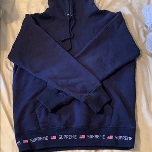 Supreme flag pull over hoodie